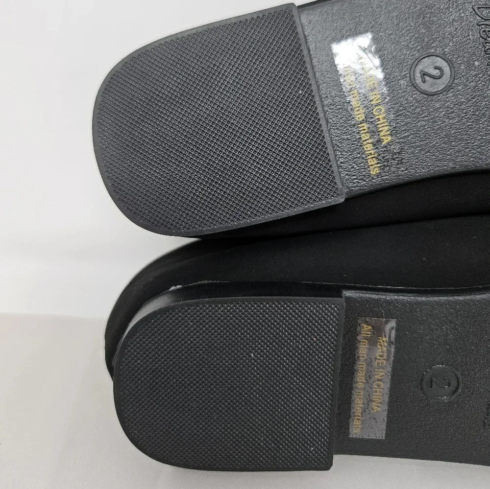 Dream Pairs Flats Shoes Kids Sz 2 Black Faux Nubuck Leather Dressy Casual